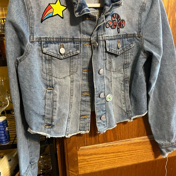 Refuge Denim Jacket with Patches size Medium - Picture 6 of 14